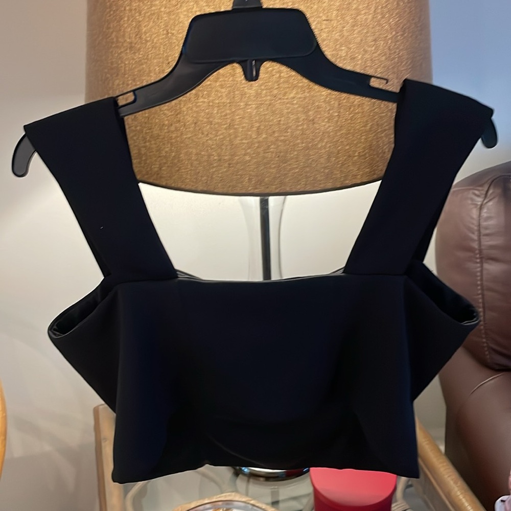 ASOS Black Crop Top Sleek and Stylish NWOT - Picture 2 of 6